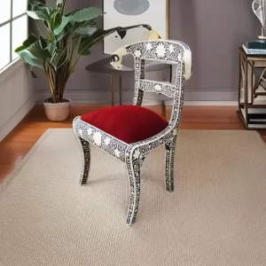 Bone Inlay Black Chair
