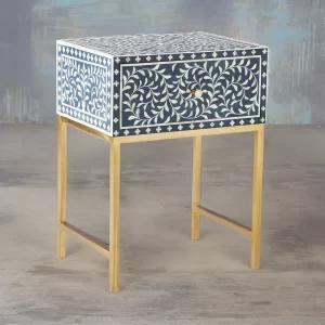 Blue Bone Inlay Bedside