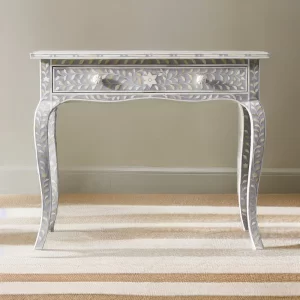Bone Inlay Console Table with Drawers