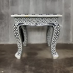 Bone Inlay Geometrical Side Table