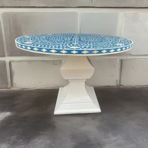 Bone Inlay Pedestal Dining Table