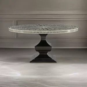 Bone Inlay Round Dining Table