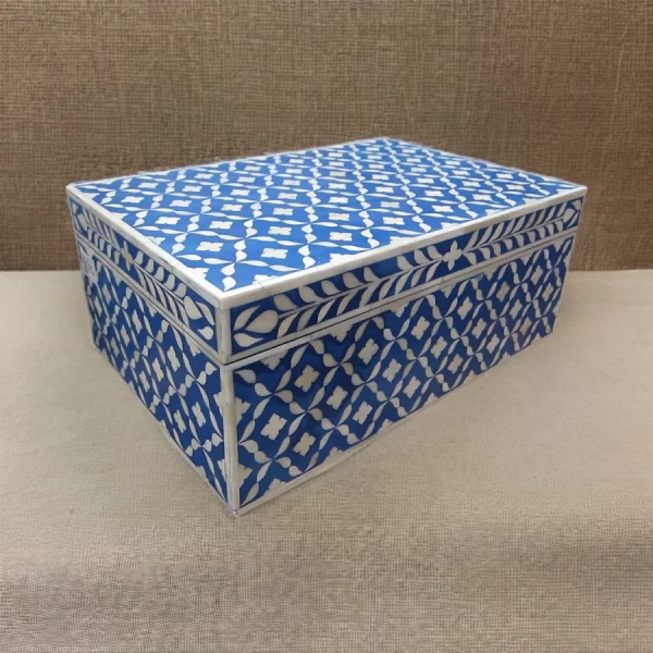 Large Bone Inlay Storage Box Shop Exclusive Bone Inlay Blue Storage Box @ 20% off