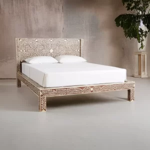 Brown Bone Inlay Bed