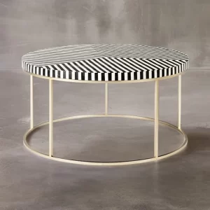Round Bone Inlay Coffee Table