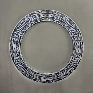 Bone Inlay Round Floral Mirror Frame