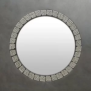 Bone Inlay Round Wall Mirror