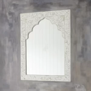 White Bone Inlay Mirror Frame