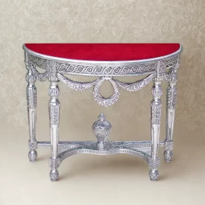 Handcrafted Silver Console Table