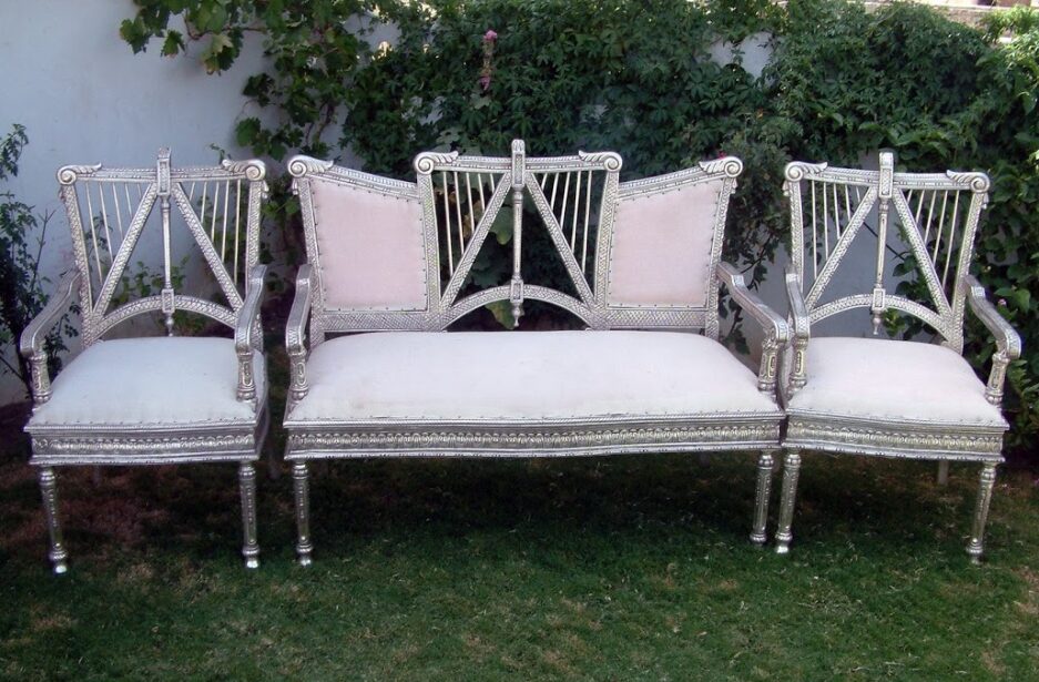 Indian Silver Sofa Set