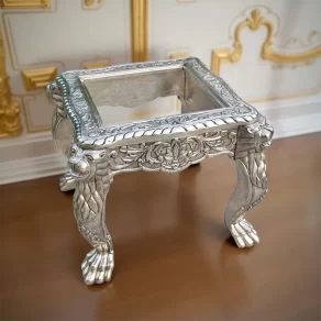 Silver Lion Side Table