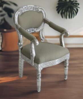 silver arm chair