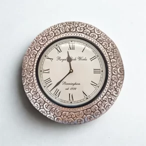 Silver Round Wall Clock