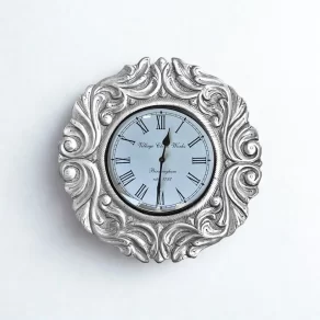 Silver Wall Clock for Home
