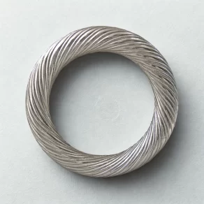 German Silver Round Mirror