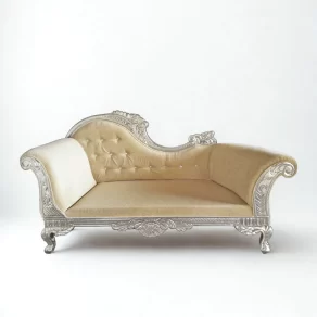 Silver Handcrafted Chaise Sofa